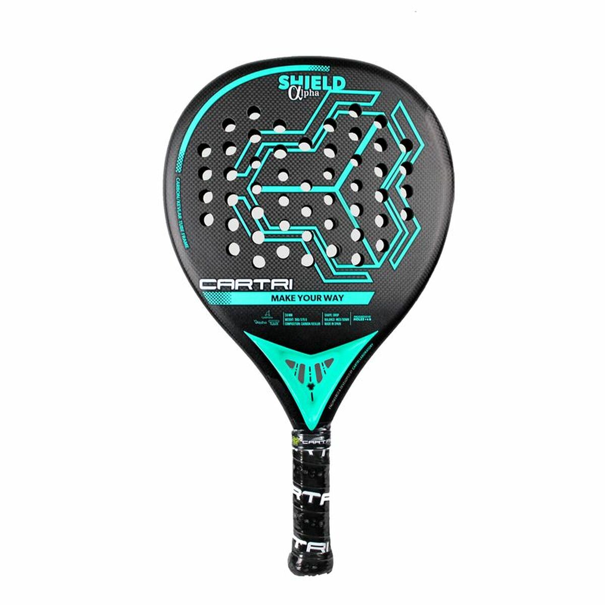 Padel Racket Cartri Shield Alpha Zwart