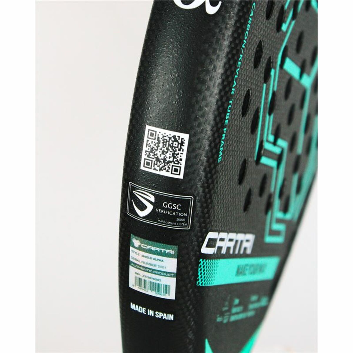 Padel Racket Cartri Shield Alpha Zwart